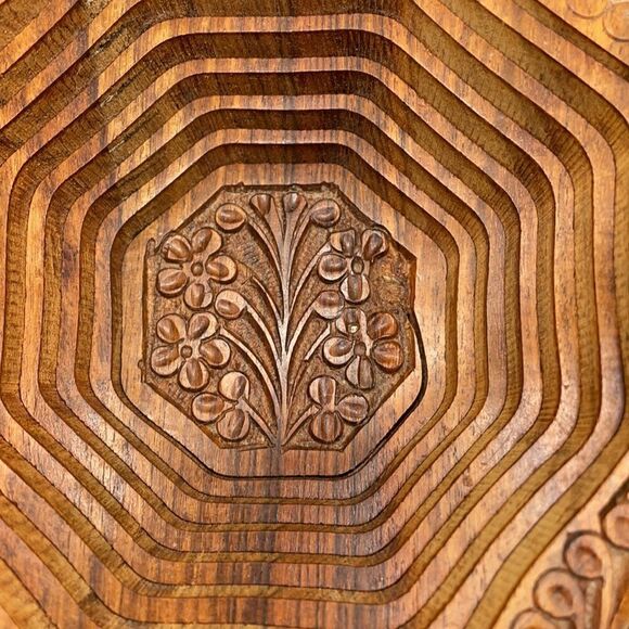 The Wooden Basket Hand-carved Collapsible Wooden Basket Excellent Craftsmanship - Picture 13 of 17